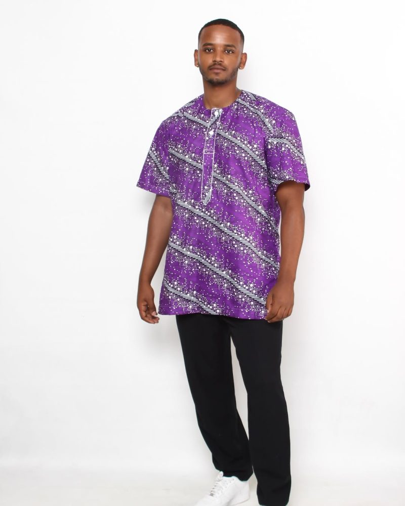 Men’s Marble Splash Ethnic Shirt - Image 4